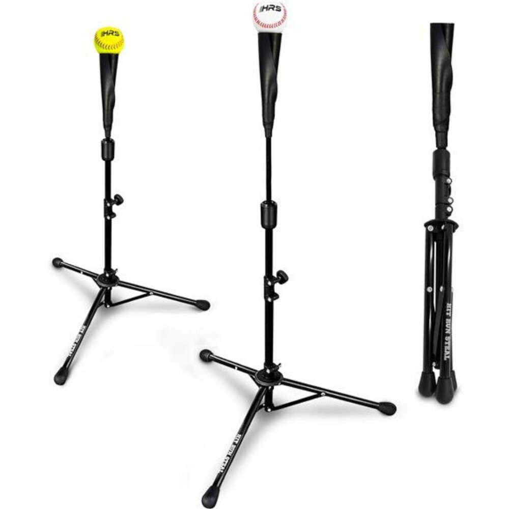 Heavy Duty Portable Softball and Baseball Tee, Quick Fold Up Set Up